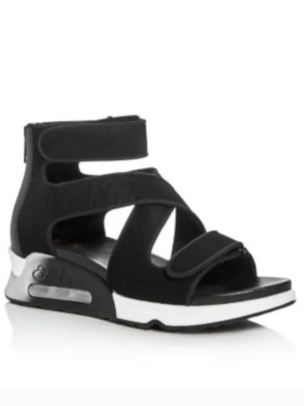 ASH Sport Wedge 1" Sandals Black & Gold | Women's EU 36 | Velcro Comfort